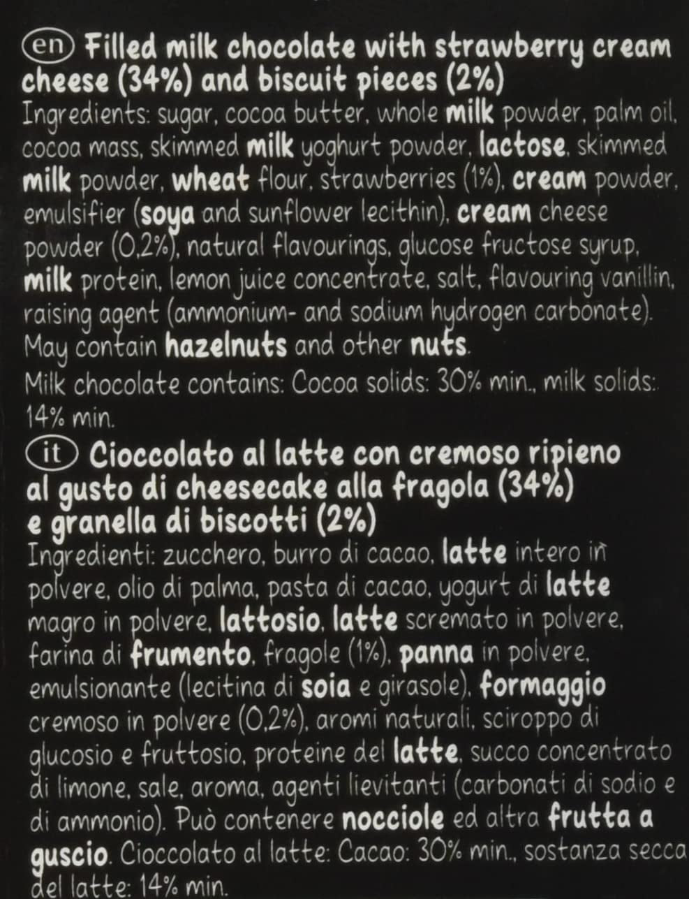 Lindt HELLO Gâteau au fromage aux fraises et au chocolat | Barre 100g | Chocolat au lait fourré à la crème de fromage blanc aux fraises | Barre de chocolat | Cadeau chocolat (paquet de 5)