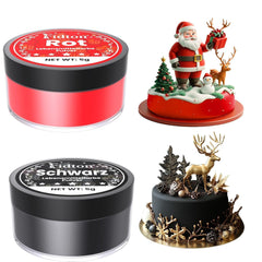 Colorant alimentaire en poudre - 2 couleurs colorant alimentaire hydrosoluble ultra concentré, colorant alimentaire pour fondant, colorant alimentaire, macarons, pâtisserie, colorant alimentaire rouge et noir - 5 g