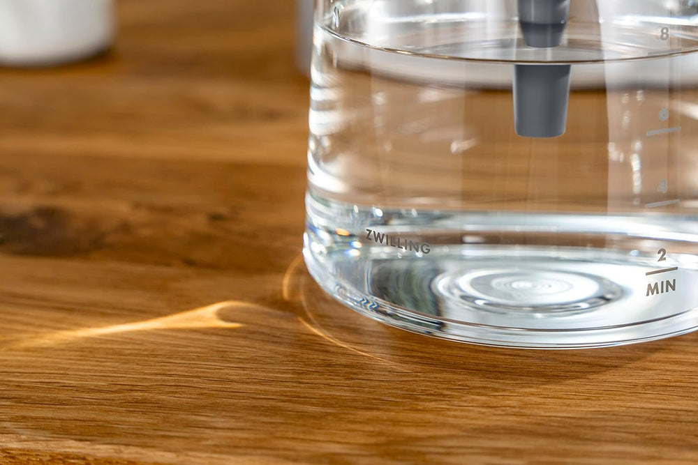 ZWILLING ENFINIGY Machine à expresso à filtre avec carafe en verre de 1,5 L, machine à expresso avec chaudière en acier inoxydable, fonction Blooming et détartrage intelligent, plastique, argent