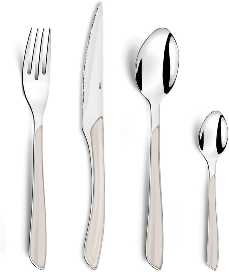 Amefa ECLAT set de tacâmuri NATURE, 24 de piese, 6 persoane Bucatarie Naty Shop Lucios monocrom Alb 24 de piese