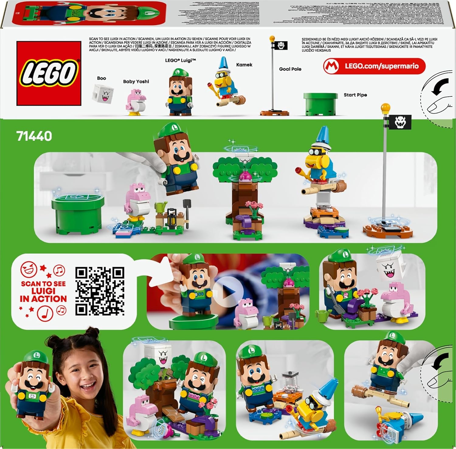 LEGO Super Mario Apprendre avec Luigi interactif, Jeu Nintendo pour jeunes, filles et joueurs à partir de 6 ans, Ensemble de jeux pour enfants avec bébé rose Yoshi 71440