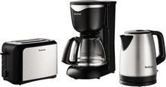 Tefal CM3408 Cafetieră mini din sticlă (600 W, 6 cești) negru/oțel inoxidabil, CM340811
