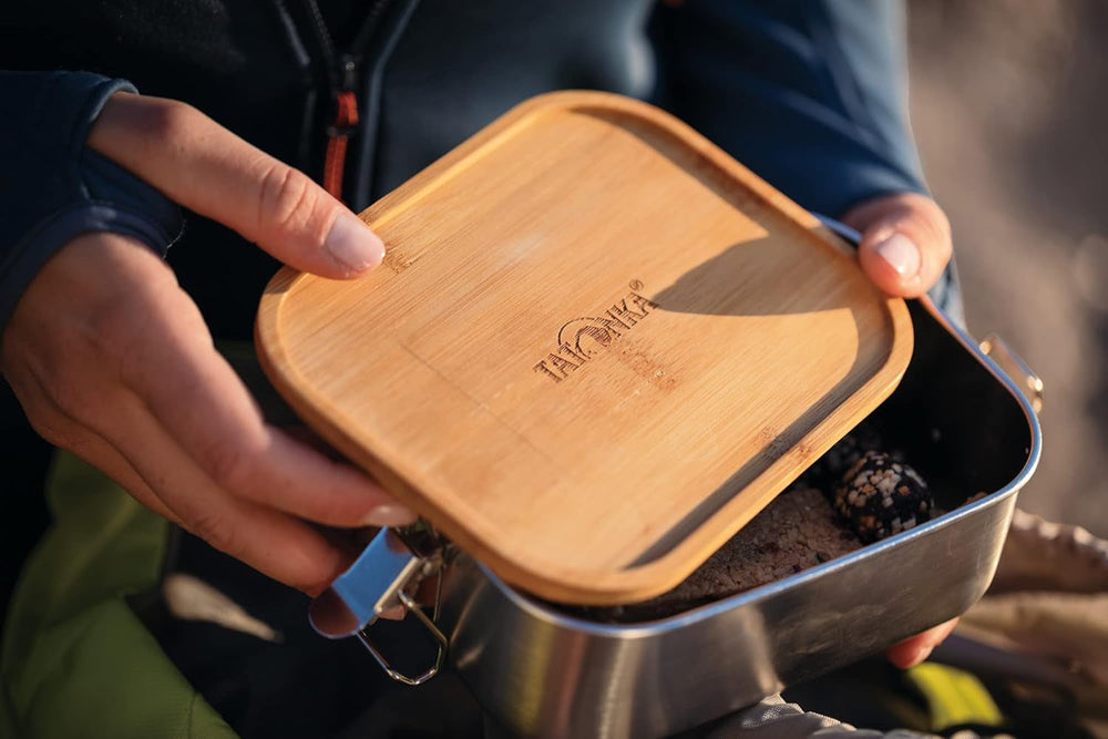 Boîte à lunch Tatonka en acier inoxydable I Boîte à lunch en bambou (800 ml / 1000 ml) - Boîte à pain avec couvercle en bambou et couvercle basculant - incassable, non toxique, passe au lave-vaisselle, sans plastique et sans BPA Boîtes de conservation alimentaire Naty Shop