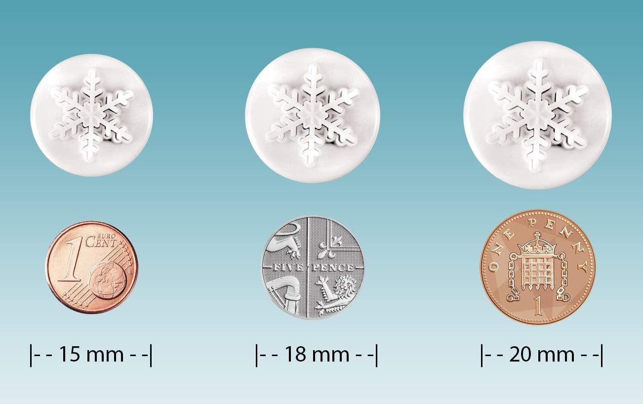 PME SF709 Mini lot de 3 couteaux plongeurs flocon de neige, standard, blanc