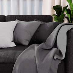 Soleil D'Ocre Adele Plaid, jeté du fauteuil, Polycoton, Gris, 140 X 200 Cm Lits et Couvertures Besuche den Soleil d'ocre-Store Gris 140 X 200 Cm