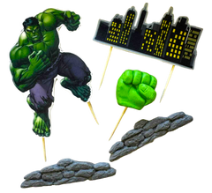 Hulk décorations comestibles pour gâteau – lot de 5 figurines en pâte à sucre