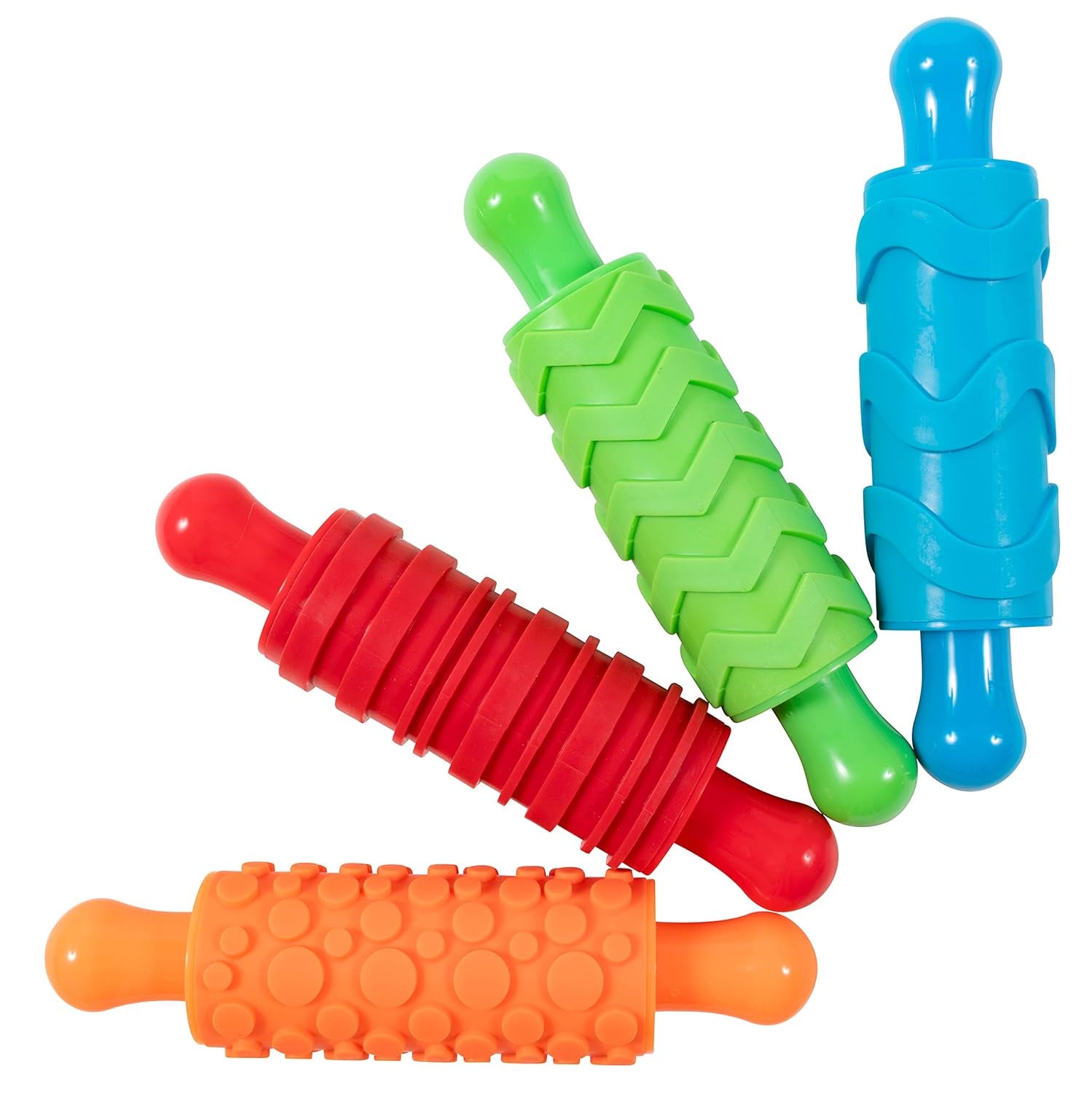 Rouleaux de peinture et d'argile texturés-lot de 4-rouleaux de modelage texturés pour enfants-modèles polyvalents pour l'artisanat et la décoration