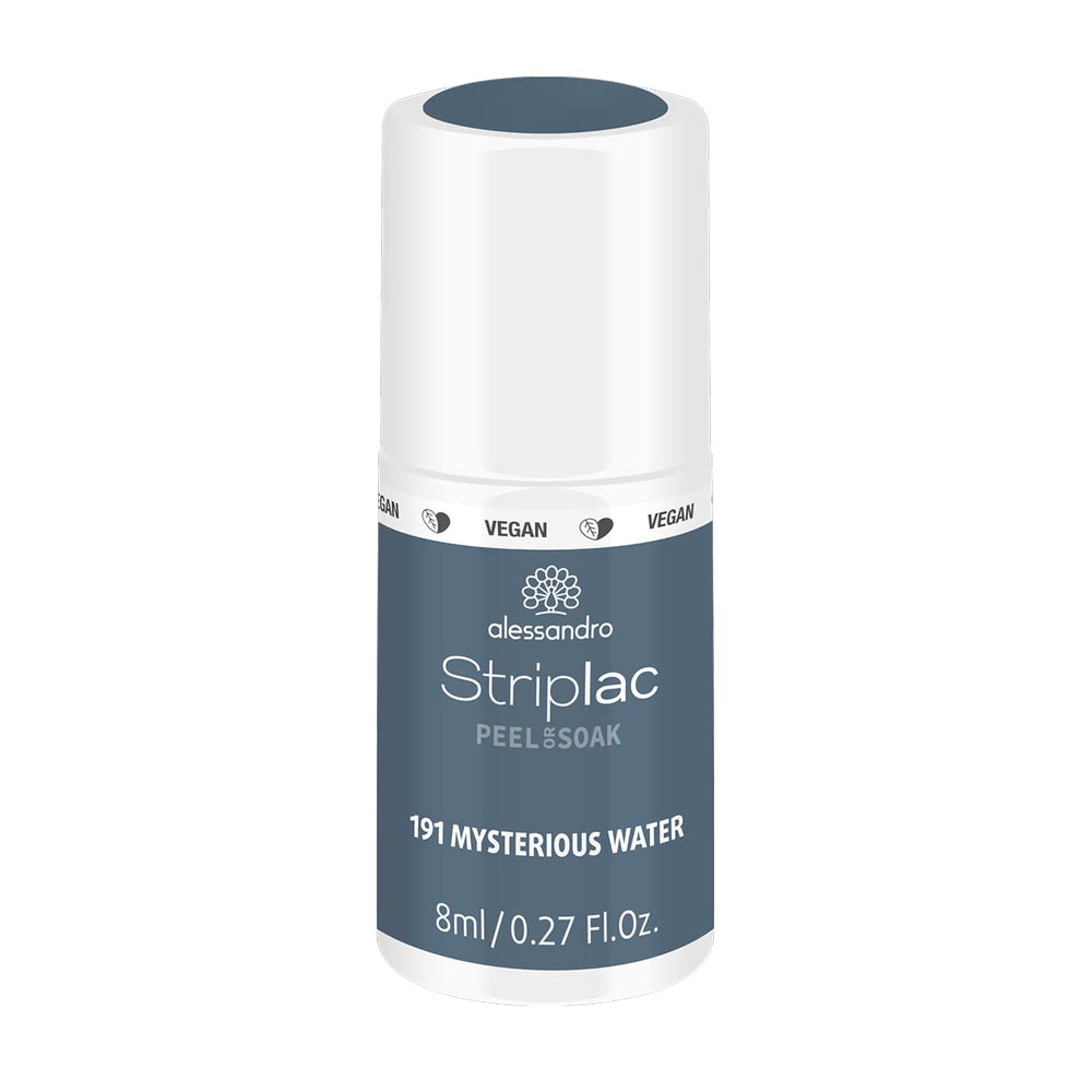 Vernis à ongles UV Alessandro Striplac Midnight Black – Délicat et longue tenue – S'enlève facilement grâce à la technologie Peel-Off Removal – Vegan et cruelty-free – 8 ml