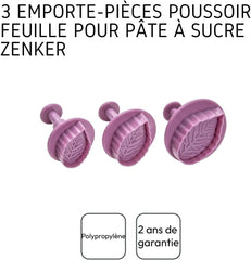 Ensemble d'emporte-pièces Zenker "Leaf" 3 pièces SWEET SENSATION, emporte-pièce estampé (couleur : rose givré), quantité : 1 lot, 3 pièces