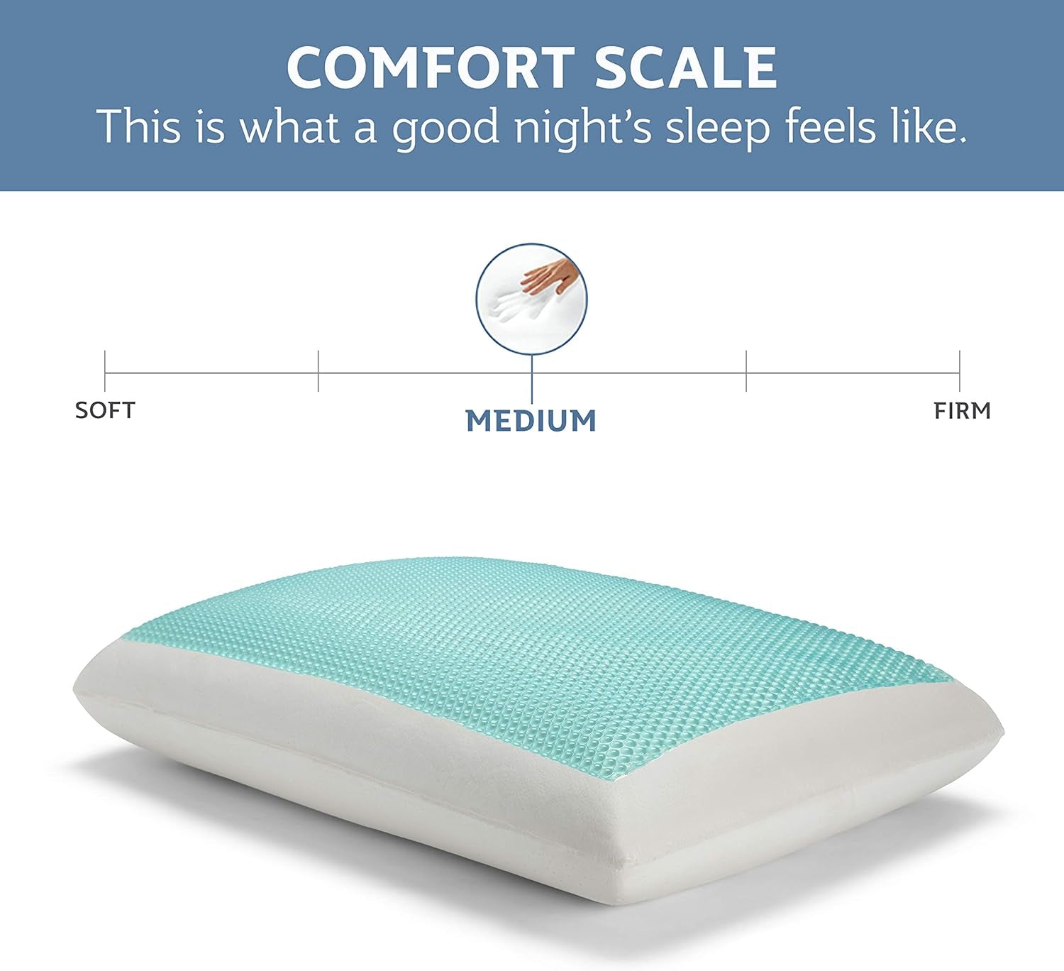 Sealy SE '19 Essentials SM Aqua Bubble Gel Sheet, 1 oreiller MC (US), blanc, 61 x 40 x 14 cm Naty Shop Oreillers standards