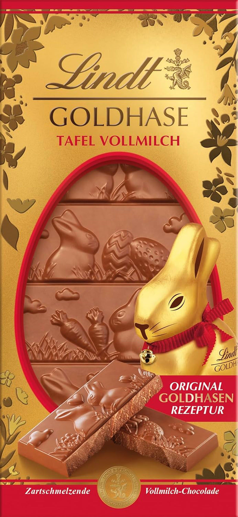 Barre de chocolat Lindt Gold Bunny, chocolat noir | 120 g de chocolat noir 60%, réalisé selon la recette originale de Gold Bunny | Barre de chocolat | Cadeau chocolat