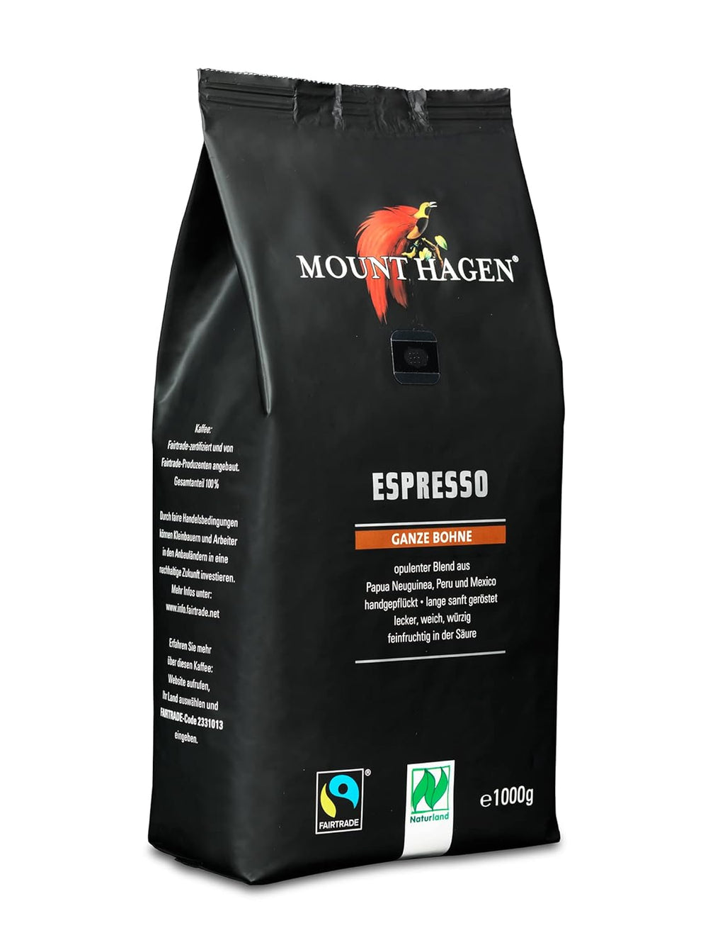 , torréfaction foncée, expresso biologique FT Naturland, 1 kg de grains entiers