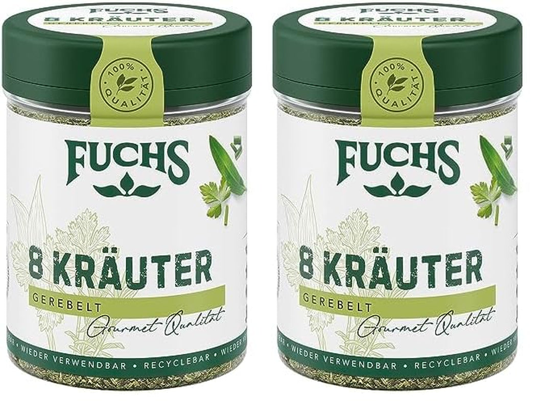 Fuchs Gewürze - 8 Kräuter gerebelt - Kräutermischung für Marinaden, Fischgerichte oder Kräuter-Frischkäse - ingrédients naturels - 25 g en dose variable, recyclable