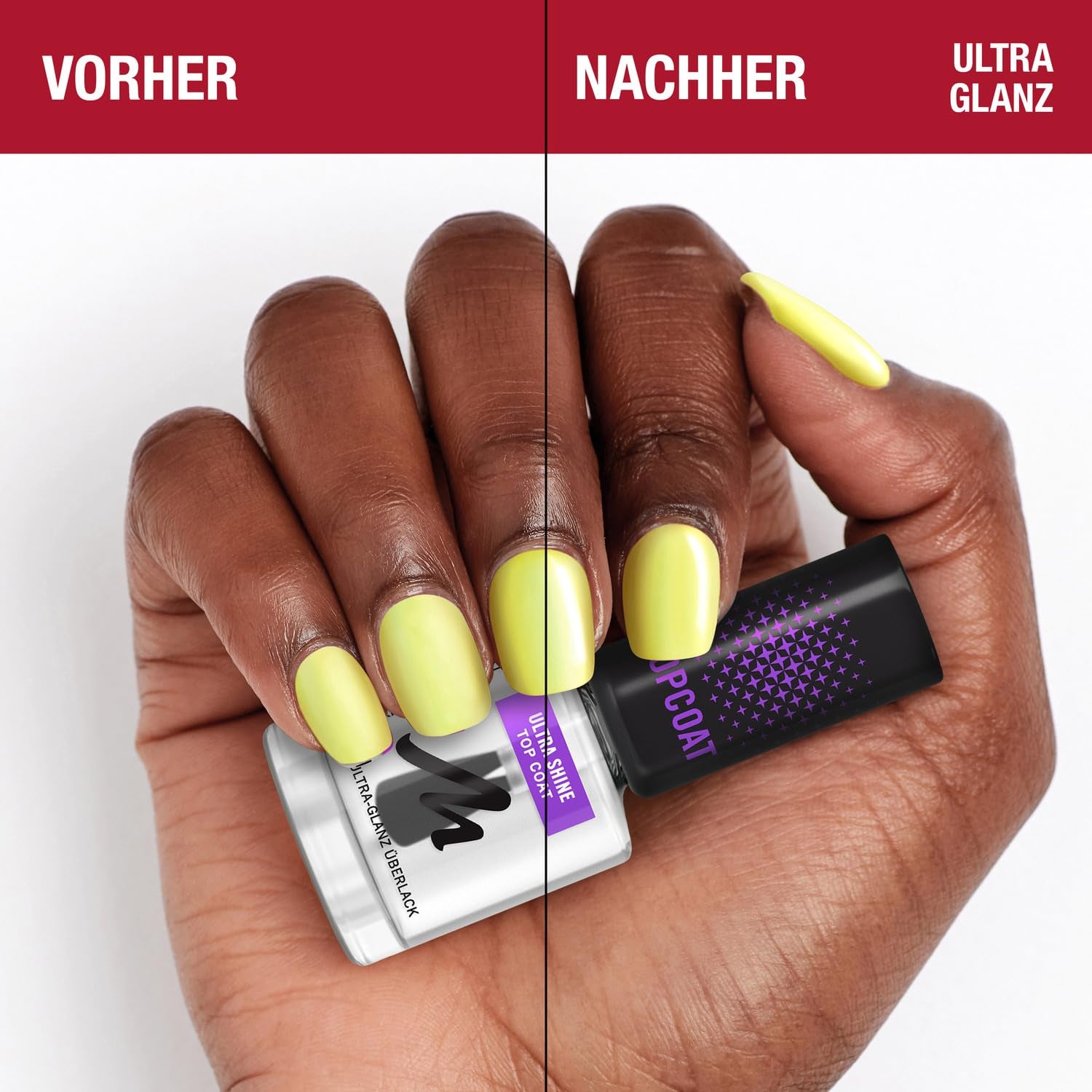 Manhattan Nail Top Coat Ultra Shine, top coat transparent au fini brillant pour une manucure longue durée, 12 ml