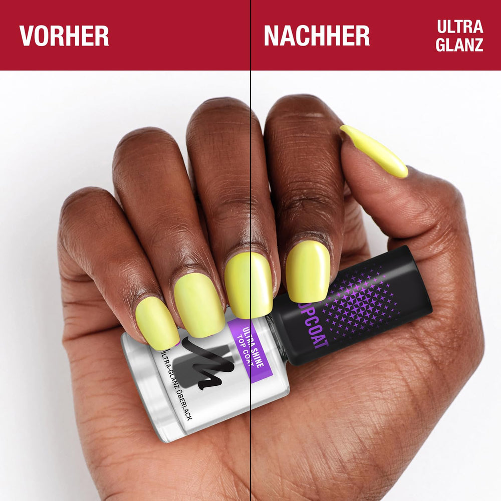 Manhattan Nail Top Coat Ultra Shine, top coat transparent au fini brillant pour une manucure longue durée, 12 ml