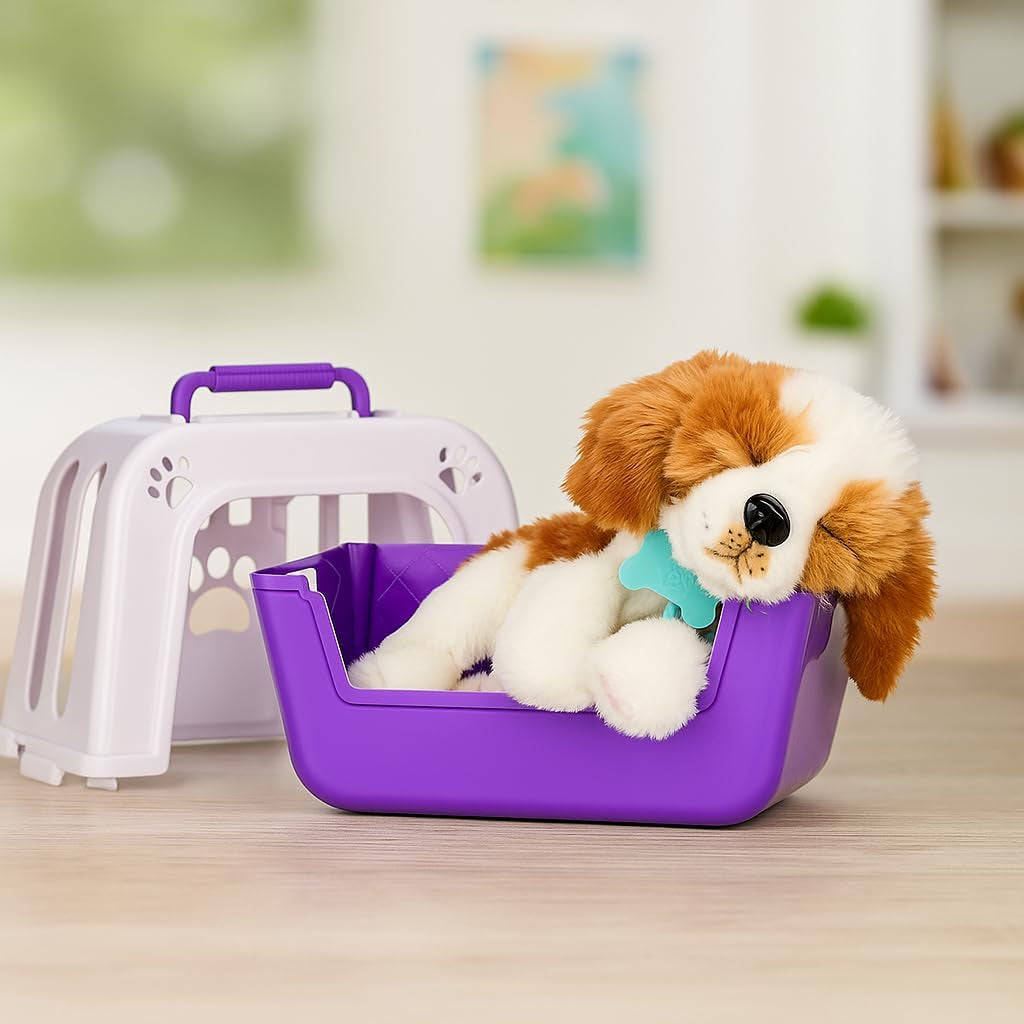 Little Live Pets Mon vraiment vrai chiot – Patchs ; Chiot interactif ; plus de 60 sons/réactions ; aspect réaliste ; 1 sur 72 variantes ; ensemble de jeu avec sac de transport ; piles incluses ; 5 ans et plus