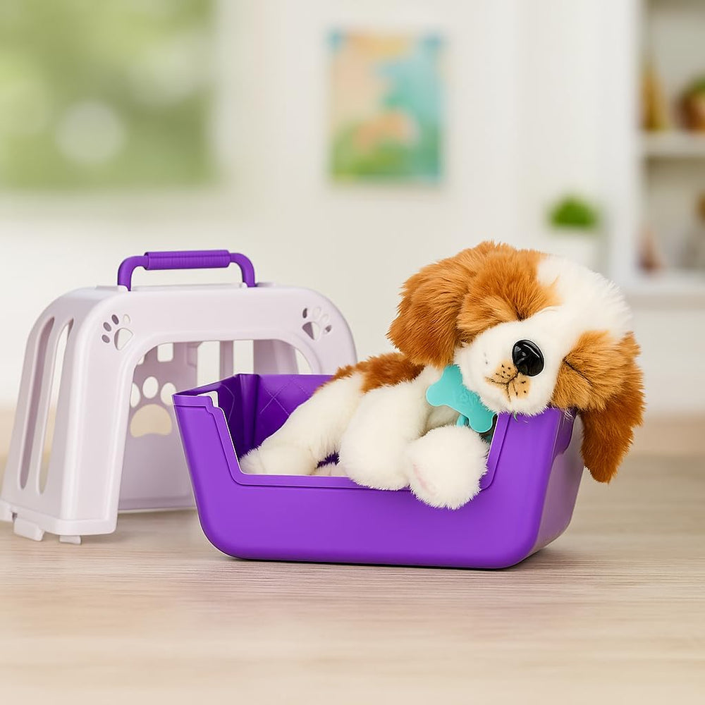 Little Live Pets Mon vraiment vrai chiot – Patchs ; Chiot interactif ; plus de 60 sons/réactions ; aspect réaliste ; 1 sur 72 variantes ; ensemble de jeu avec sac de transport ; piles incluses ; 5 ans et plus