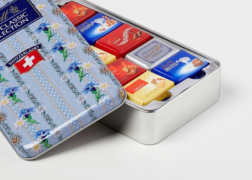 Boîte de chocolats Lindt Swiss Classic Collection | Tablettes de chocolat au lait | Mini-barres de chocolat | 185g | Cadeau chocolat