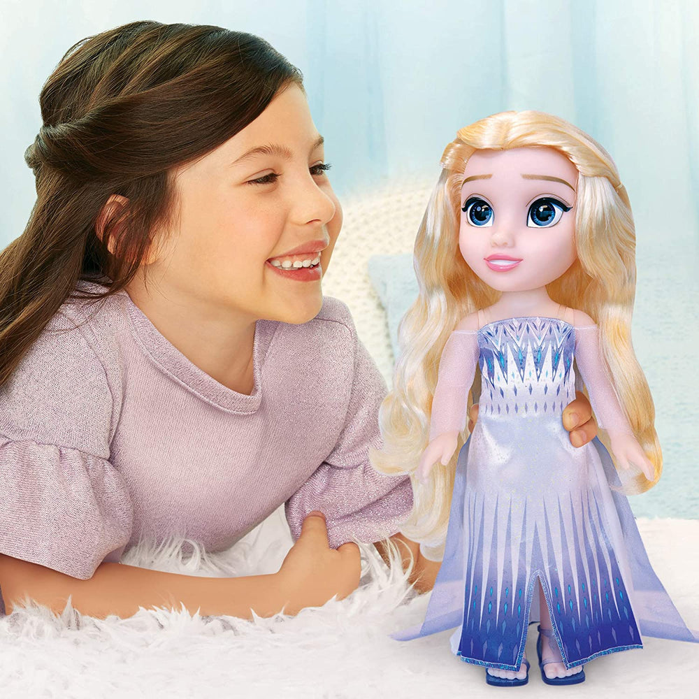 Poupée Elsa Disney La Reine des Neiges 2 - Poupée articulée de 35 cm de haut, vêtue d'une robe tendance emblématique et de longs cheveux flottants pour plus de plaisir, pour les filles âgées de 3 ans et plus, 214894