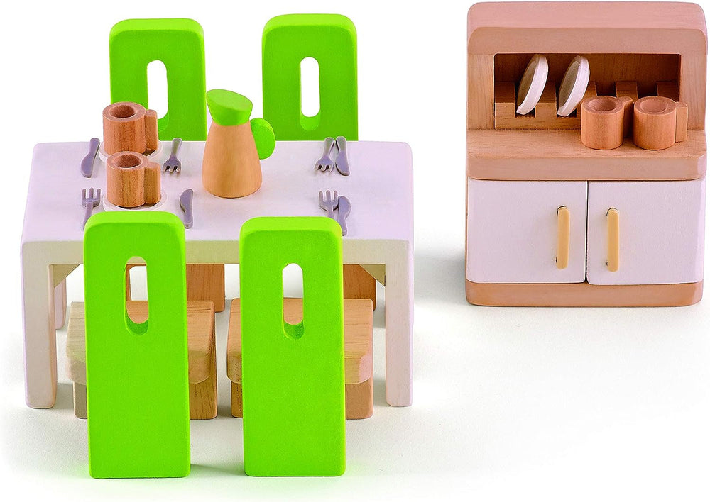 Hape E3459 - Camera copilului, mică Casute de papusi Naty Shop Sala de mese