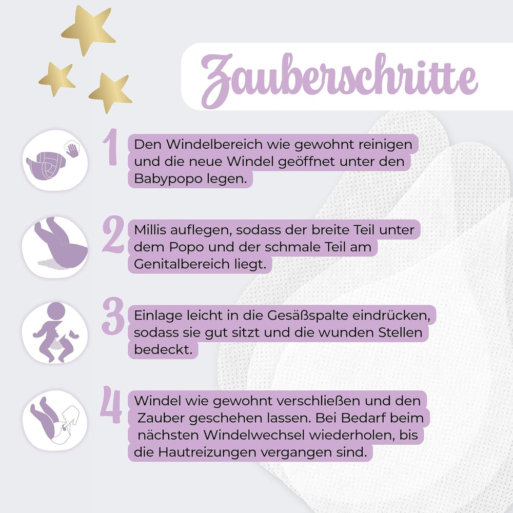 Millis Zaubertücher bei Windeldermatitis Baby, Bekannt aus "Die Höhle der Löwen", 25 Tücher (1 x 25er) mit Aloe Vera, Mandelöl & Q10 - Pflegt, Schützt & dient als Wundschutz bei gereizter Haut