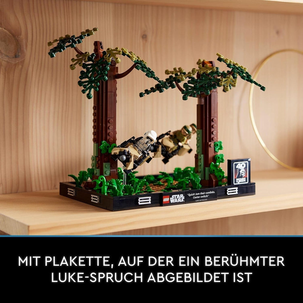 LEGO 75353 Star Wars Poursuite sur Endor - Ensemble diorama, Le retour du Jedi avec Luke Skywalker, la princesse Leia, le Scout Trooper et les Speeder Bikes, ensembles de construction du 40e anniversaire Besuche an LEGO-Store