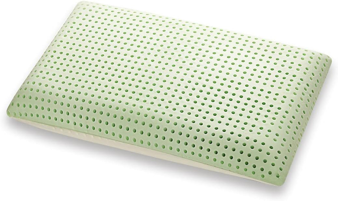 Oreiller orthopédique de soutien du cou - Aloe biologique - Aloe Vera Oreiller viscoélastique 14 cm de hauteur Housse 100 % coton Oreiller viscoélastique - Oreiller en mousse à mémoire de forme - Fabriqué en Italie Naty Shop Oreillers standard 1 pièce (1 paquet)