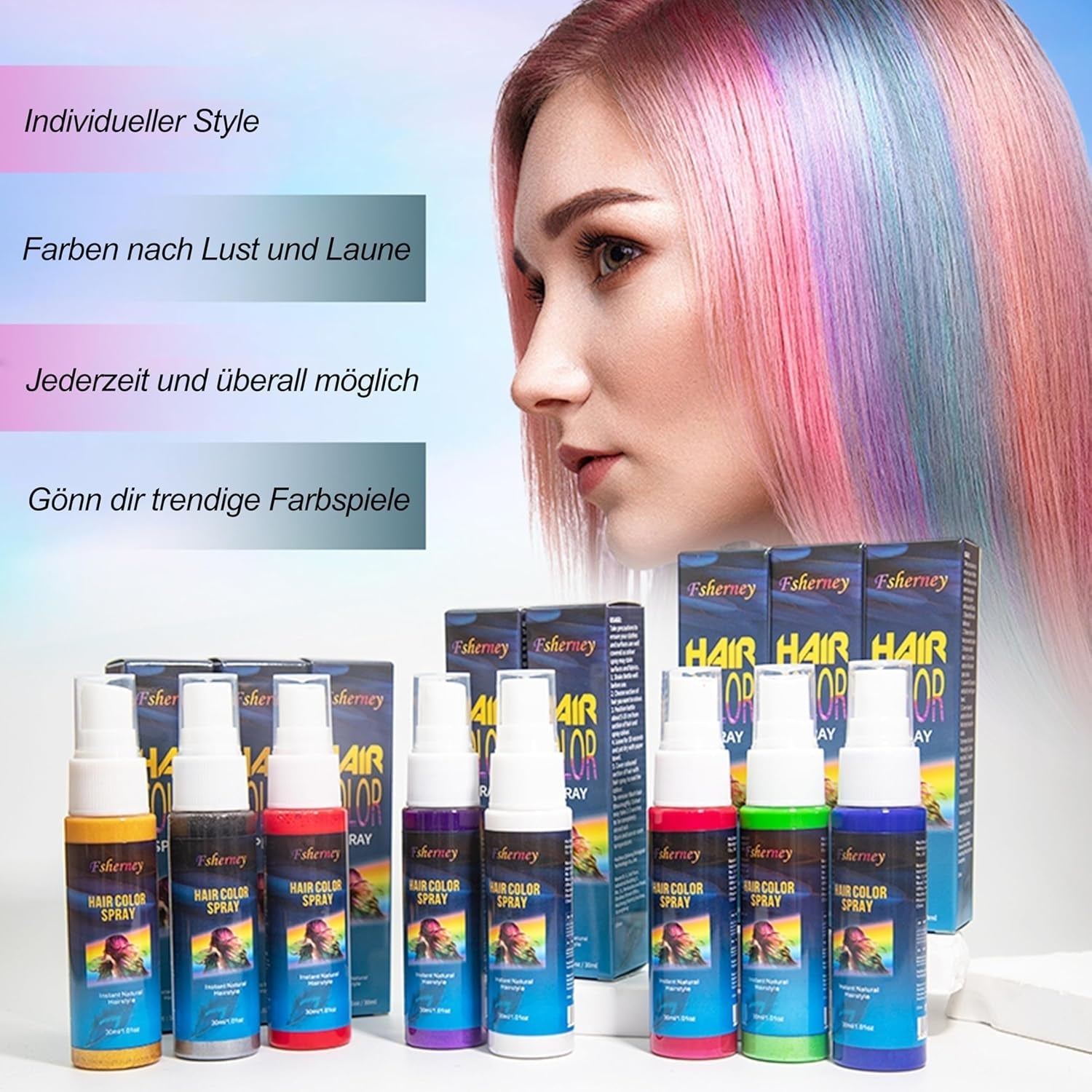 Coloration pour cheveux - Spray de couleur de cheveux vert temporaire de 30 ml, spray de coloration de cheveux temporaire naturel, teinture pour cheveux lavable pour fête cosplay Halloween (vert) Naty Shop Hair Dye