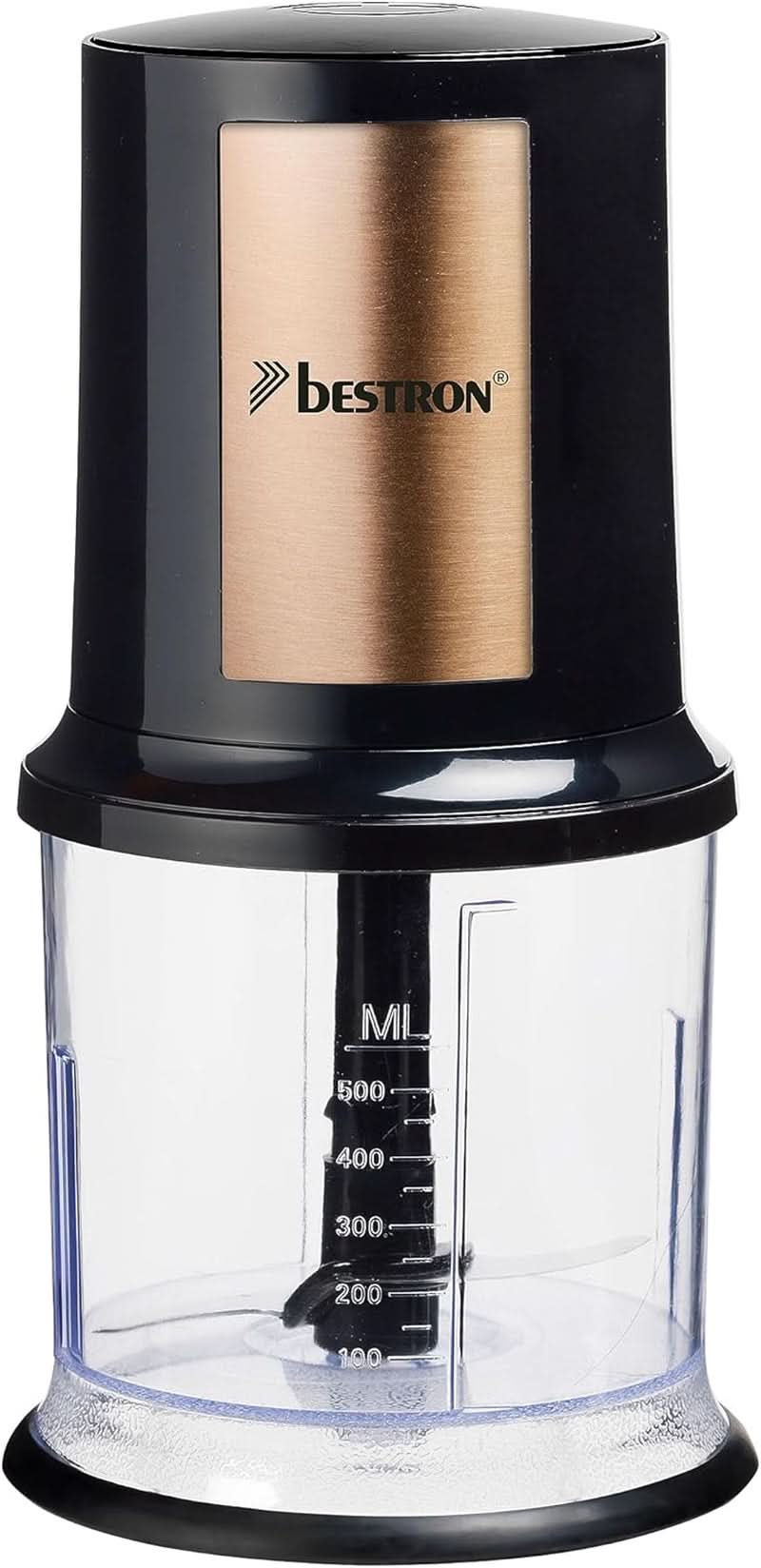Bestron Elektrischer Multi-Zerkleinerer, Universalzerkleinerer Mit deux Schneidemessern & 500Ml Kapazität, Große Pulstaste, 400 Watt, Couleur: Kupfer Kitchen Naty Shop