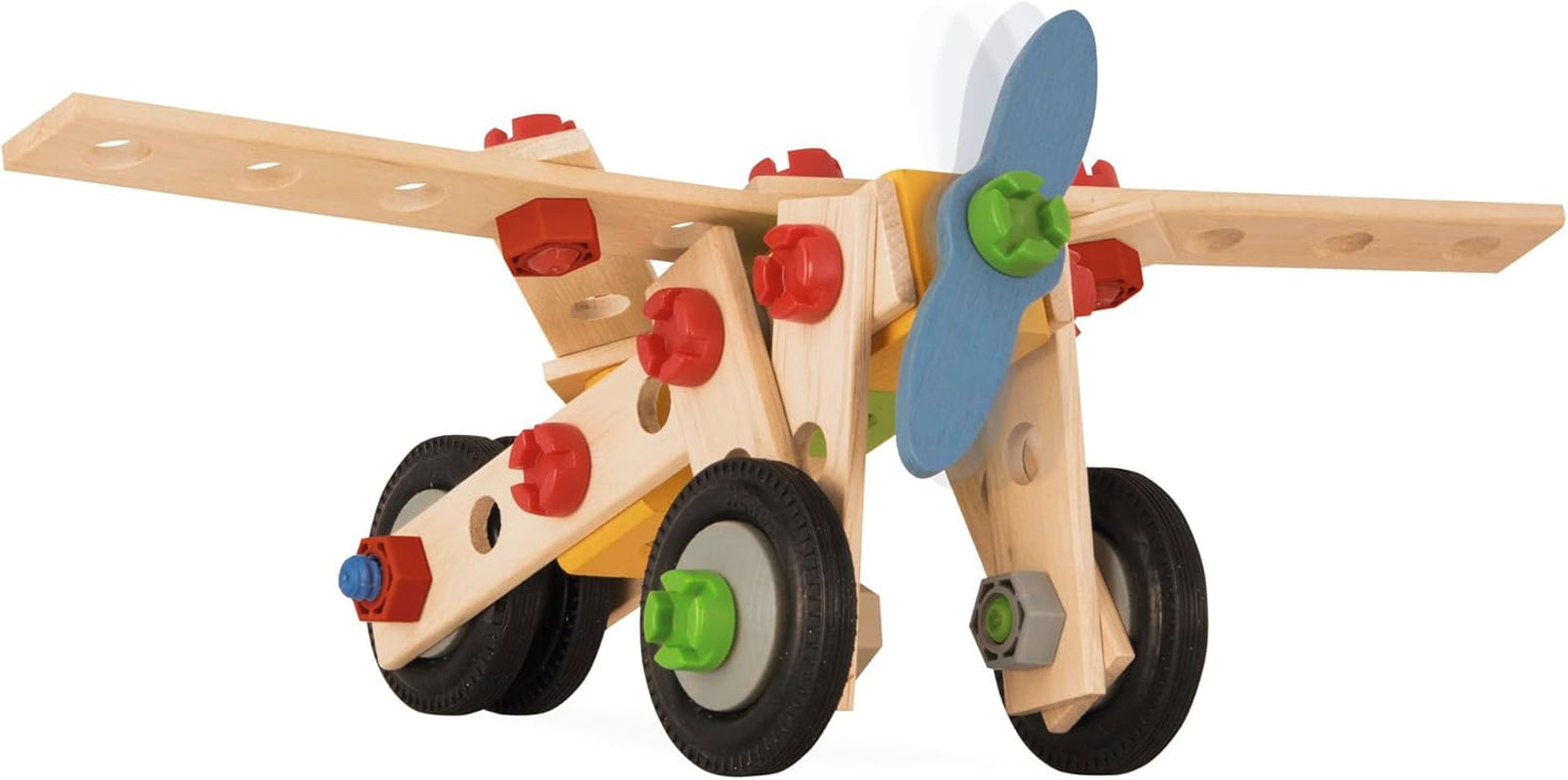 Eichhorn - Constructor Hubschrauber, 5 Verschiedene Modellvarianten, Konstruktionsspielzeug mit 120 Teilen,vielseitiges Holzspielzeug, aus 100% FSC zertifiziertem Buchenholz, ab 4 Jahren