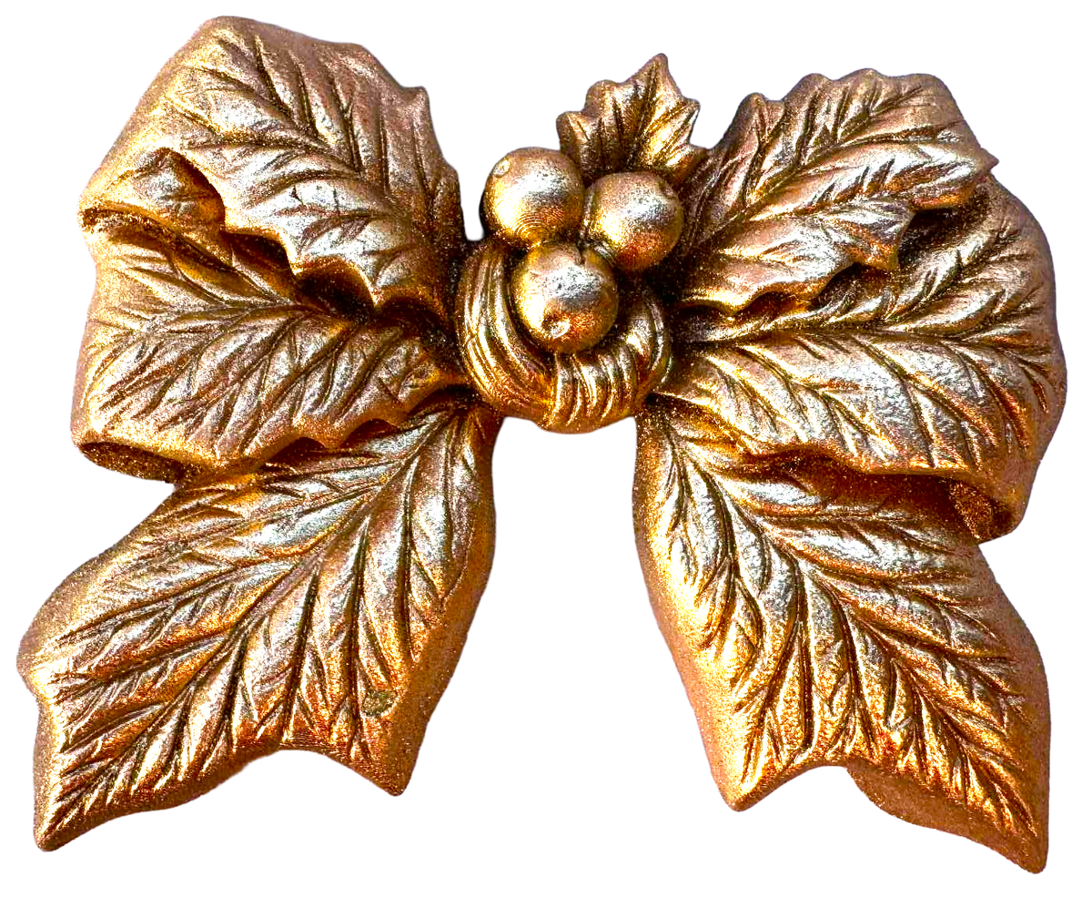 Délicate fleur de Noël comestible – 7,5 cm, dorée et sucrée