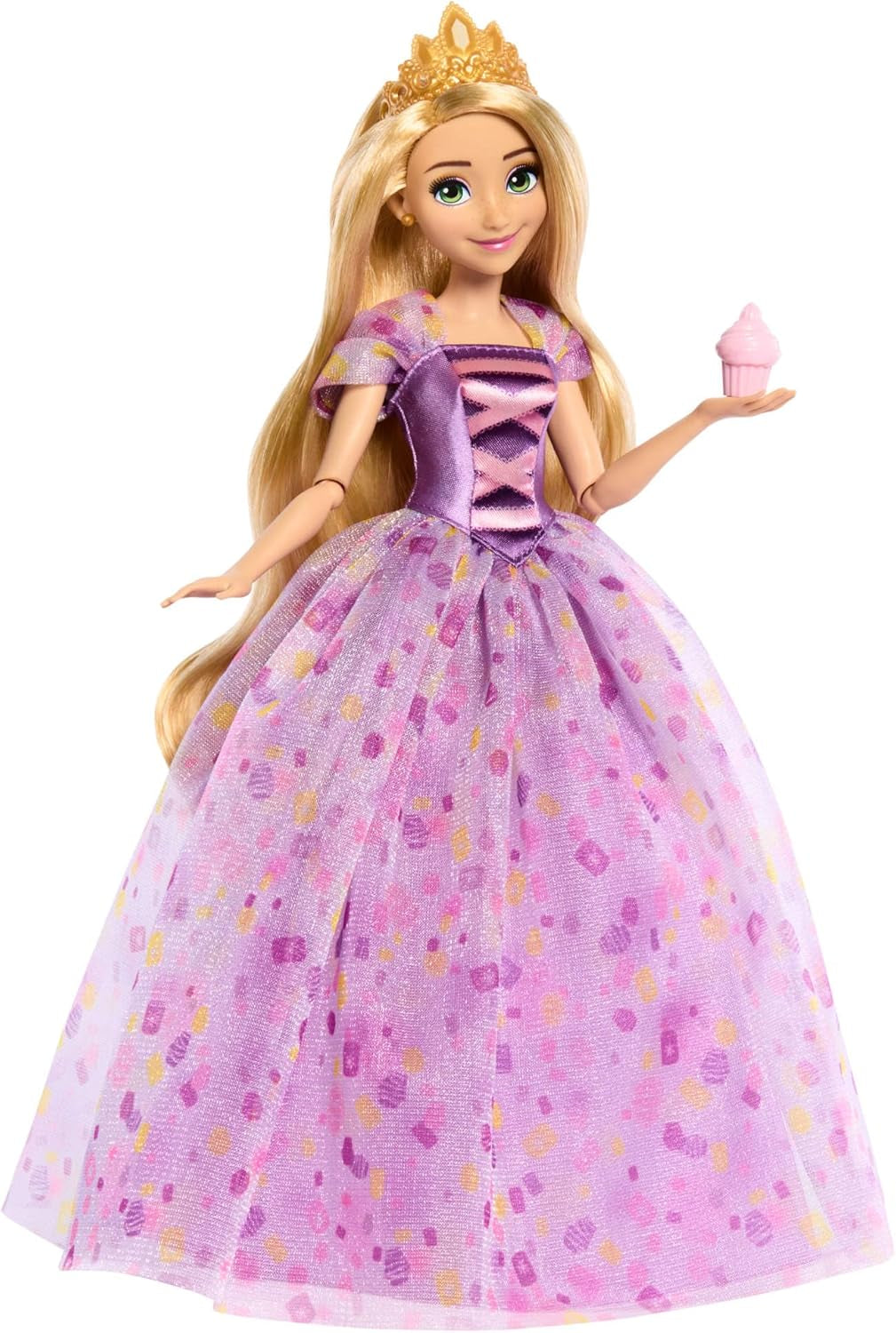Poupée Mattel Disney Princess Raiponce, Cheveux longs, Mobile, Chaussures et diadème amovibles, Cadeaux Disney, Jouets à partir de 3 ans, HLW03 Naty Shop Dolls Raiponce Deluxe Fashion Doll