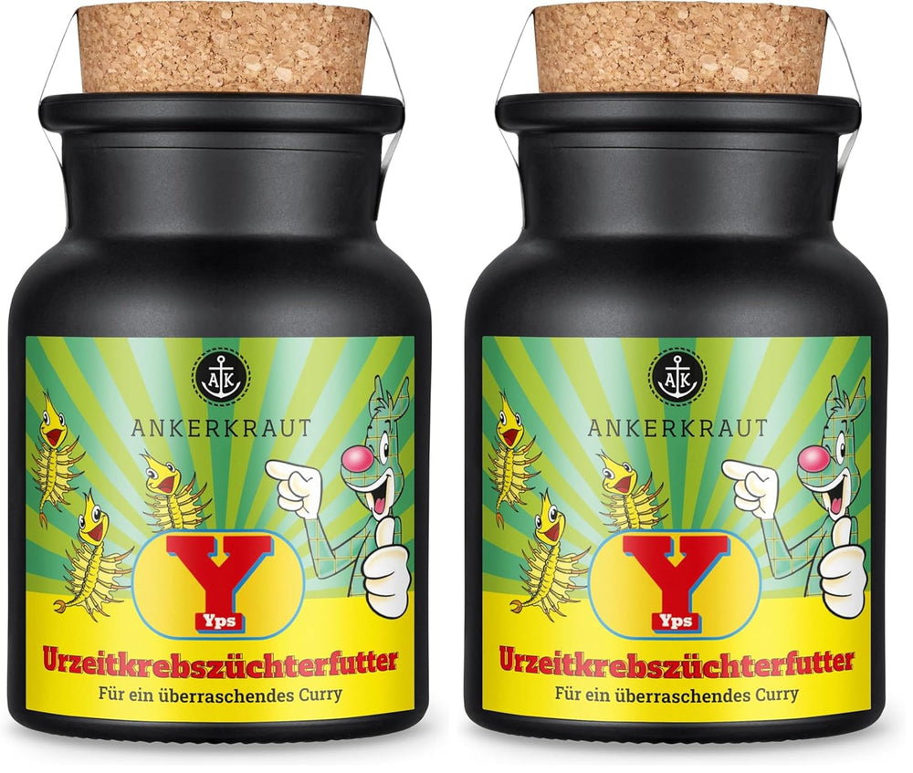 Ankerkraut x Yps Urzeitkrebszüchterfutter, Gewürzmischung für Rice, Gemüse et Snacks, avec Rote Beete, Kurkuma et Zwiebel, sans Salz, 80 g dans du verre de liège