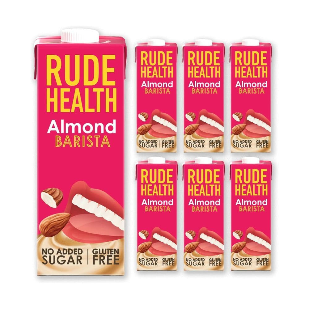 Rude Health 6 x 1 Litre Bio-Cashew-Drink, 100% naturel Bio-Getränk, sans gluten, sans gluten, preisgekrönt, sain et végétalien, 100% emballage recyclable