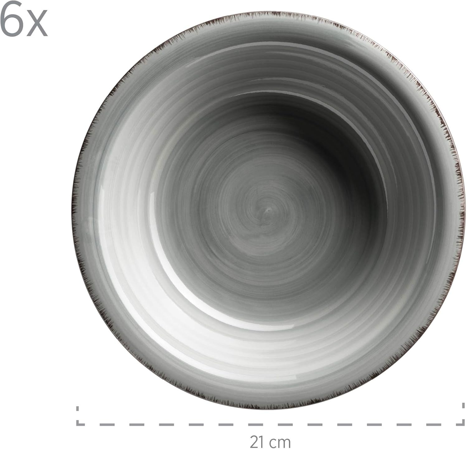 MÄSER Service de table pour 6 personnes, look vintage moderne, service de table 12 pièces, peint à la main, bleu, carrelage, bleu fumée (Bel Tempo II)