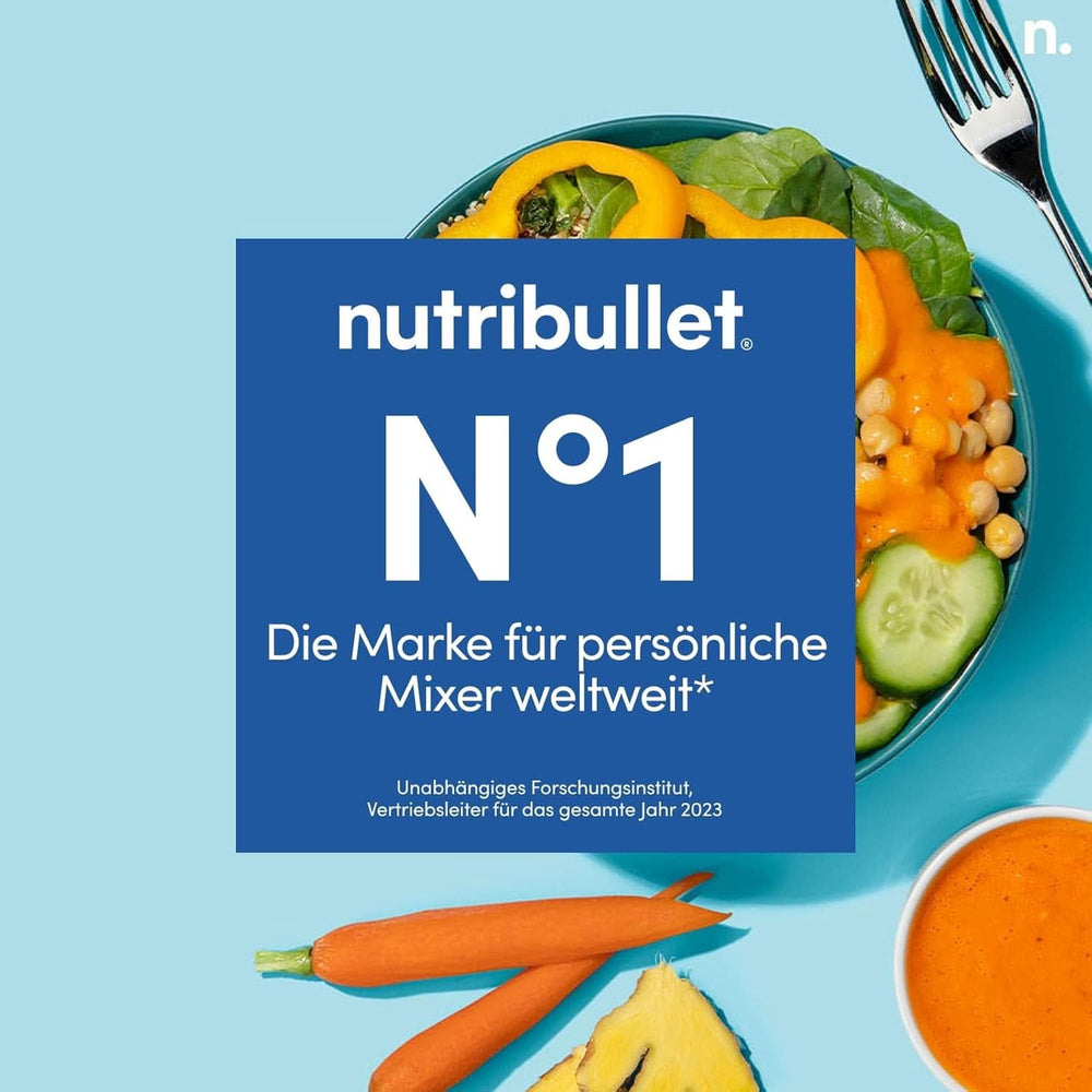 Mélangeur personnel Nutribullet, mélangeur de base pour une portion, moteur 1000 watts et léger, boisson 900 ml au Tritan Renew, bouton de commande tactile, Dunkel Grau Bucatarie Naty Shop