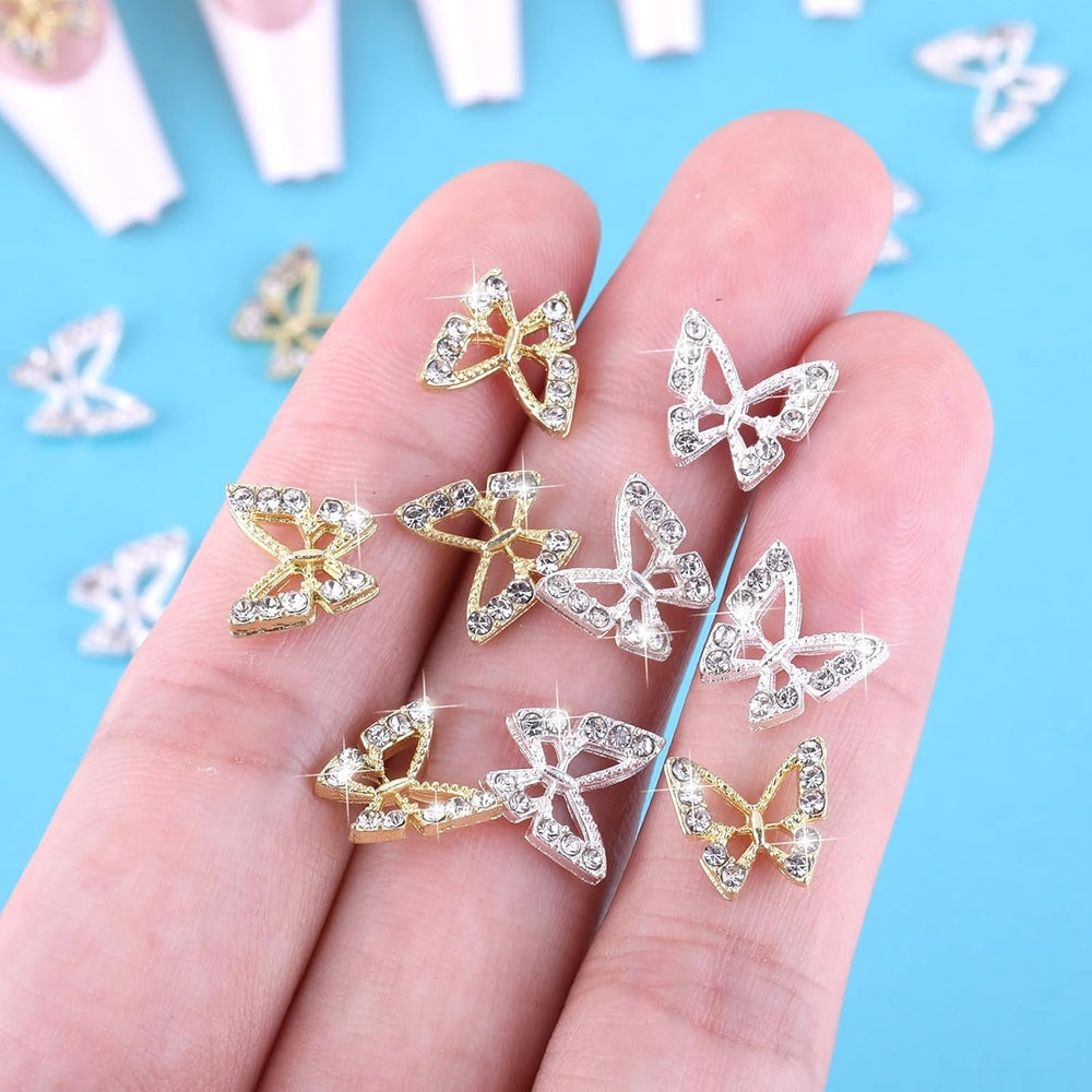 20 bucăți de pandantive pentru unghii cu fluturi cu sclipici, pietre decorative pentru unghii, pietre pentru unghii, nail art cu fluturi, strasuri, pandantive pentru unghii de Ziua Îndrăgostiților, decorare DIY pentru huse de telefon mobil