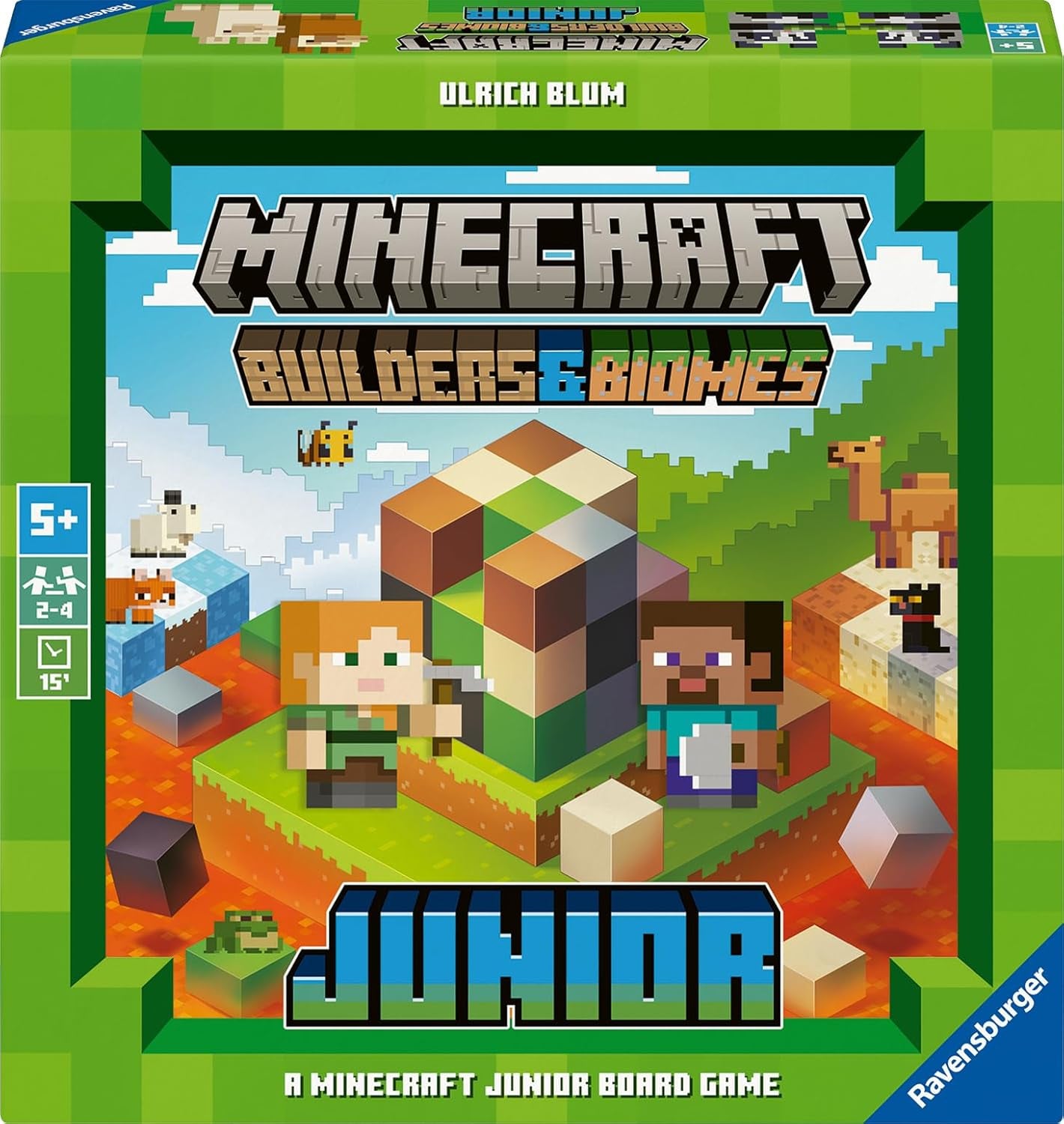 Ravensburger 24615 Minecraft Builders & Biomes Junior - Jeu coopératif pour 2 à 4 joueurs à partir de 5 ans