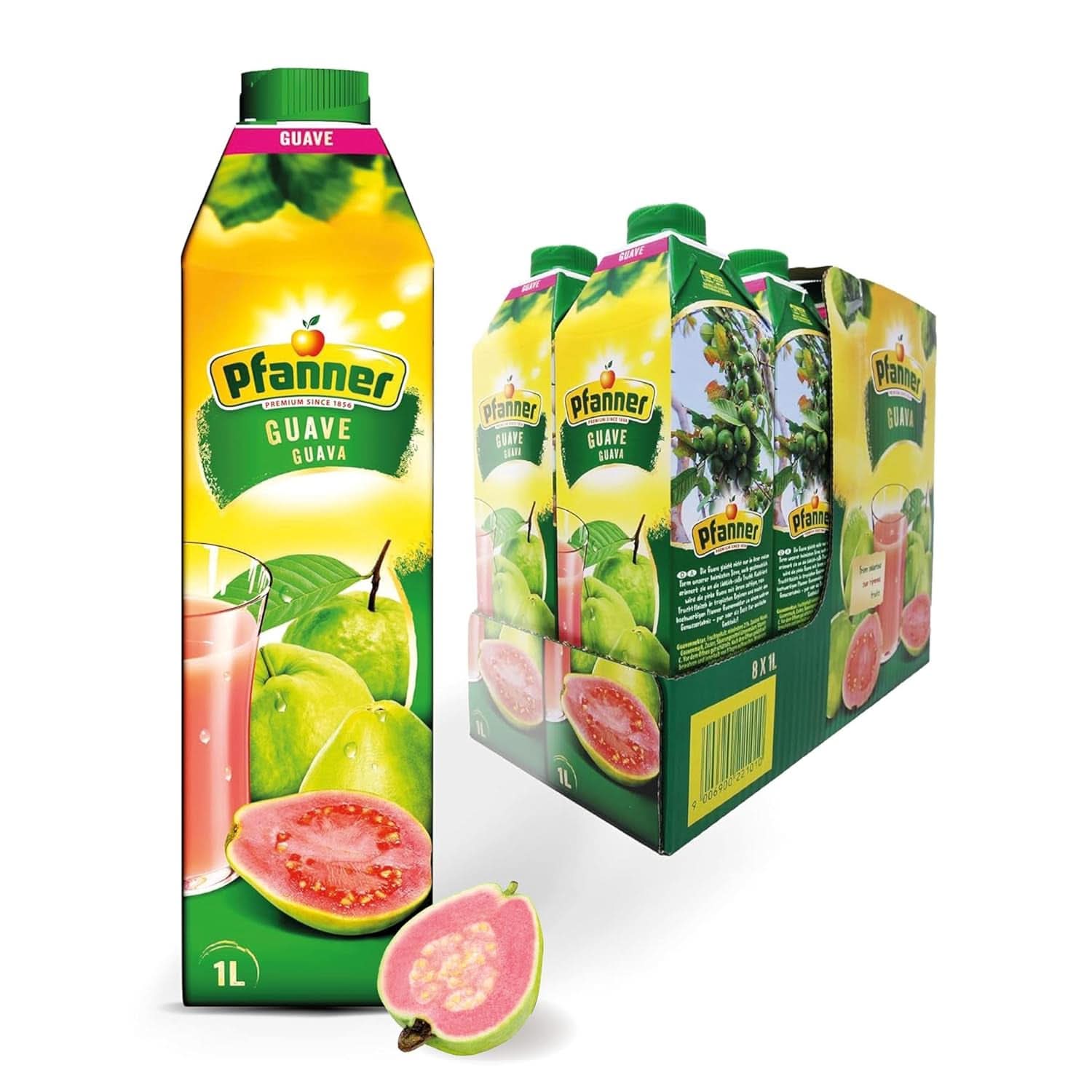 Pfanner Fraise Fruit Nectar (8 X 1 Litre) - 30% de Fruits - Naty Shop Goyave Fraise Boisson