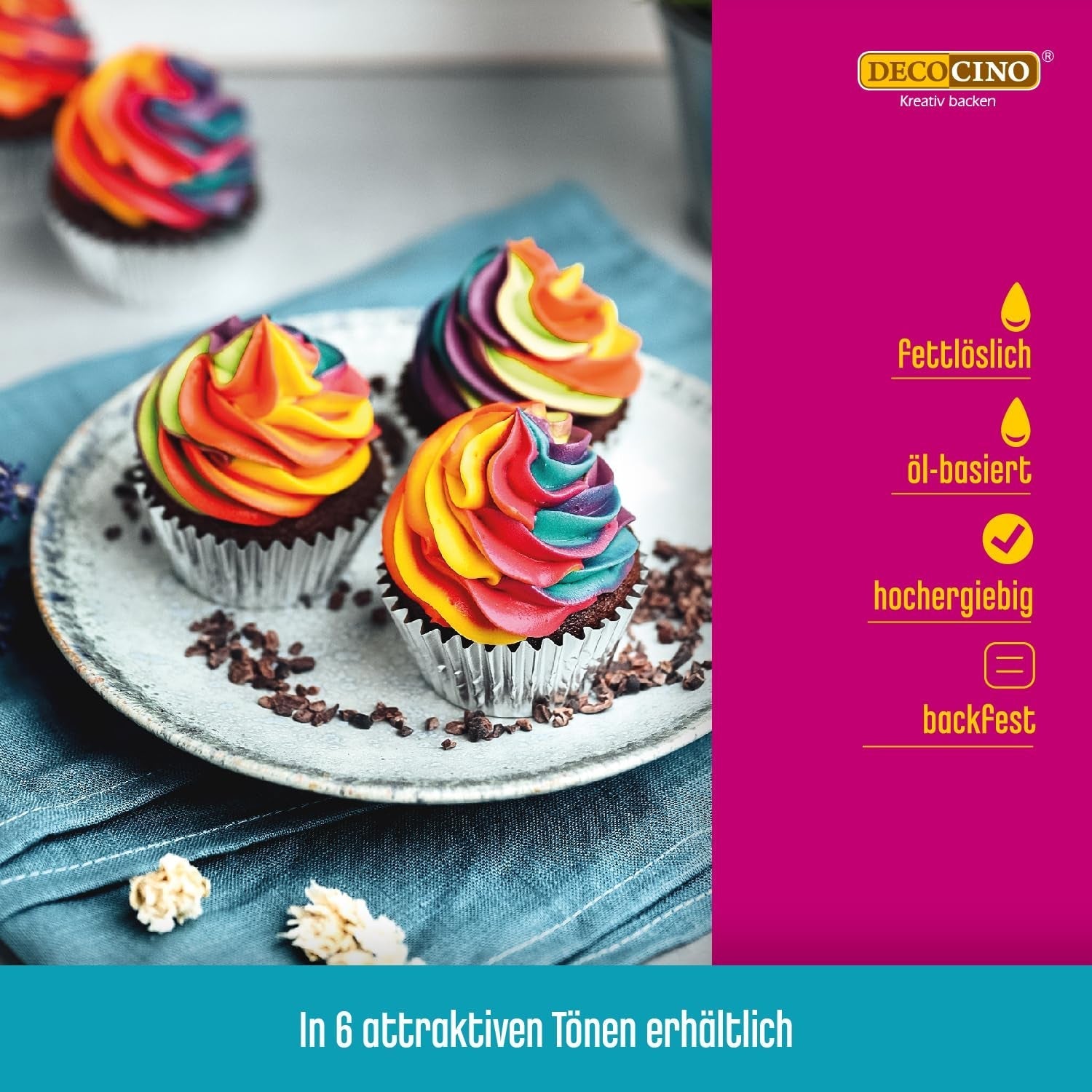 DECOCINO Pastă de colorare liposolubilă roșie - 15 g - Colorant alimentar pe bază de ulei, ideal pentru colorarea ciocolatei, cremei de unt, fondantului sau aluatului de prăjituri (Pachet de 3)