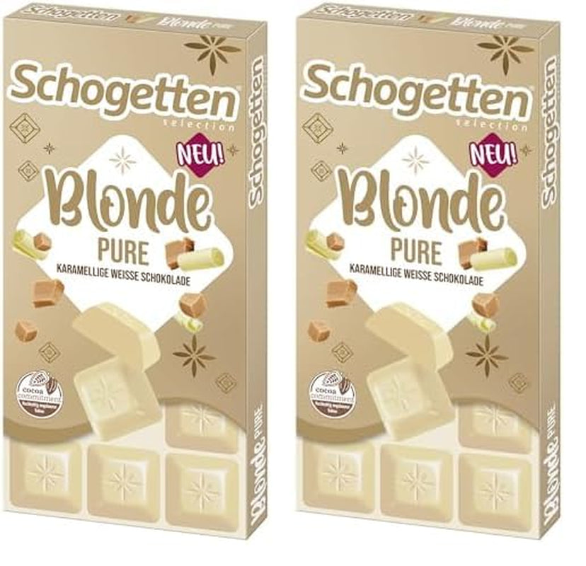 Schogetten Blonde Pure I chocolat blanc au caramel I 100 g I portion individuelle (paquet de 2)