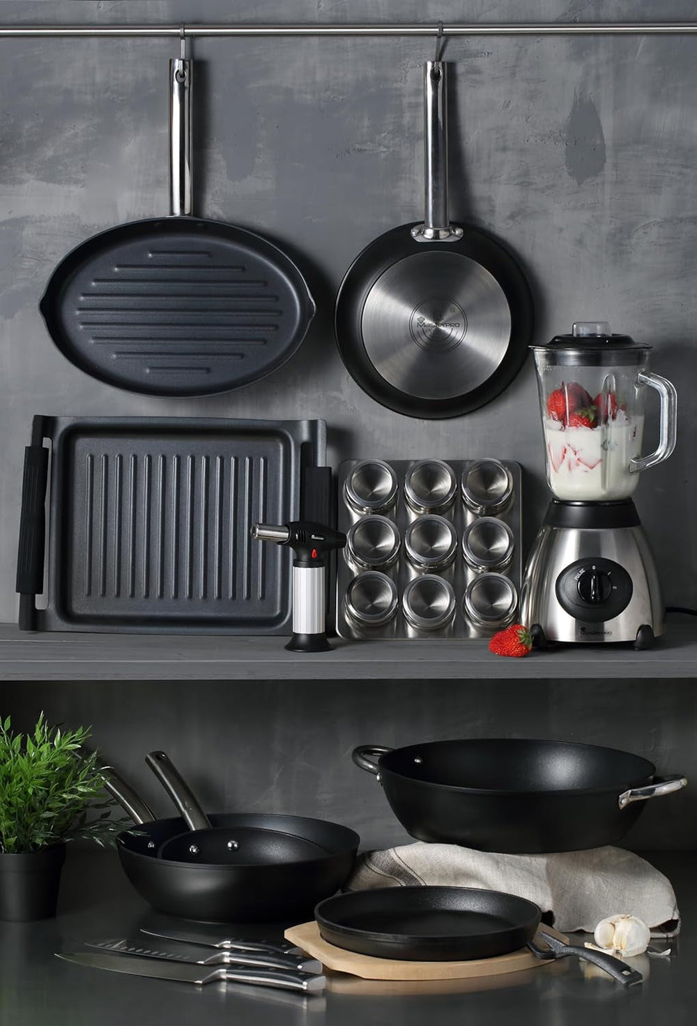 Masterpro Foodies - Plaques à pâtisserie pour 6 muffins - Répartition homogène de la chaleur - Fabriquées en acier au carbone - Fond antigrippant - Amovibles et faciles à laver Plaques et moules à pâtisserie Naty Shop