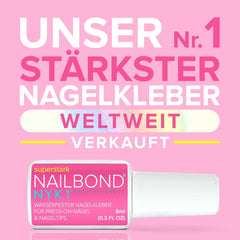 NYK1 Nailbond Colle à Ongles Artificiels Extra Forte (8 ml) Colle à Ongles avec Brosse pour Pointes, Ongles à Presser et Ongles Acryliques Colle à Ongles - Colle à Ongles Craqués Colle à Ongles Antifongique