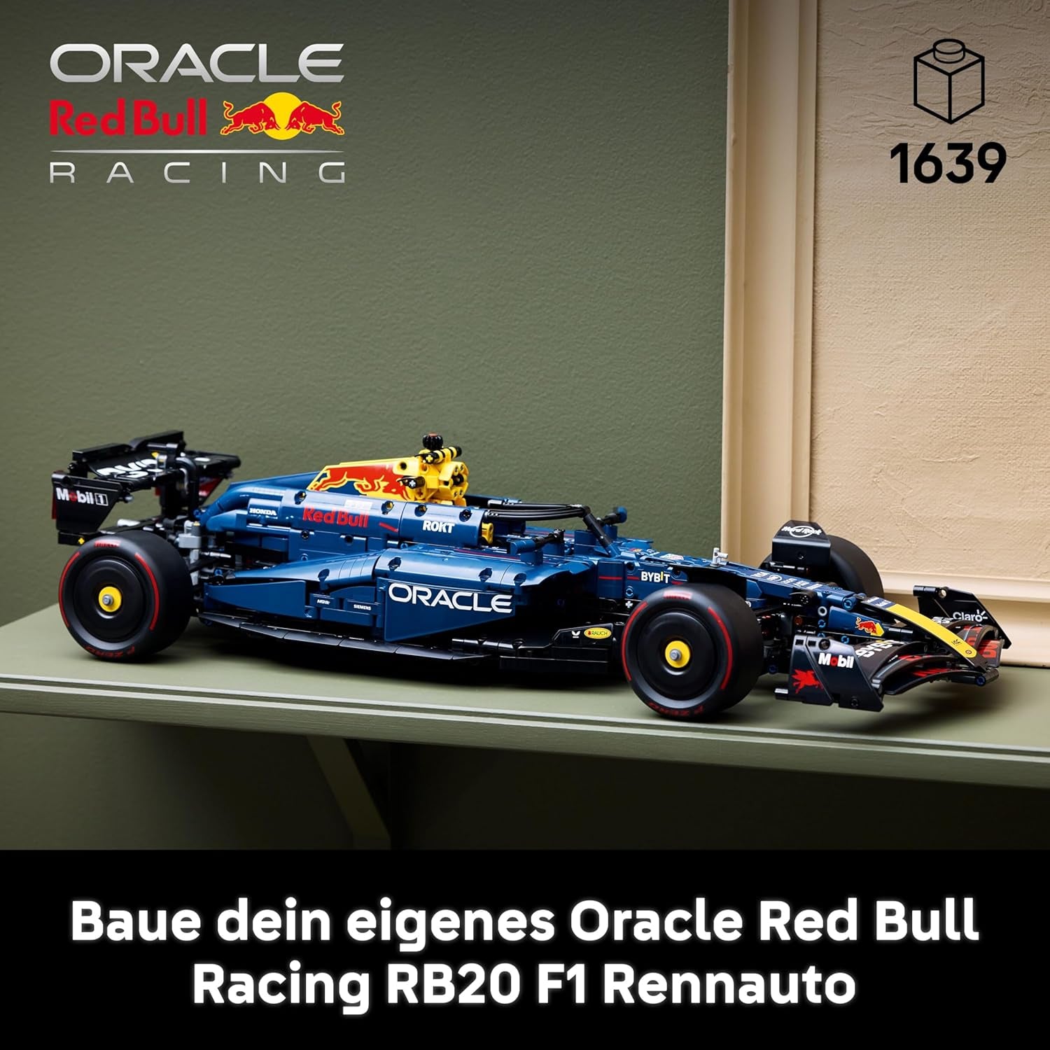 LEGO Technic Oracle Red Bull Racing RB20 F1 Rennauto Modell - Formel 1 Bauset zum Sammeln - V6-Motor, Getriebe, Lenkung & DRS in Maßstab 1:8 - Giftidee for Erwachsene & Teenager 42206