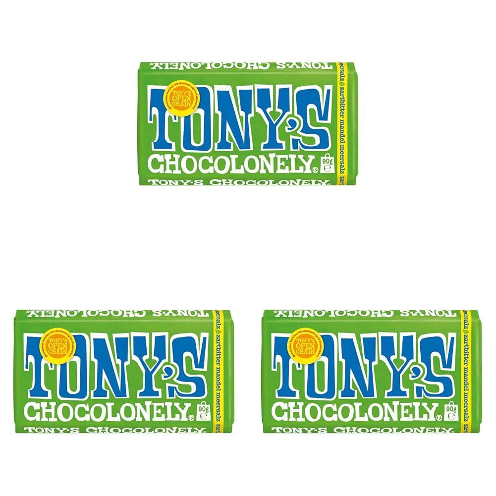 Tony's Chocolonely - Chocolat noir aux amandes et sel marin 90g