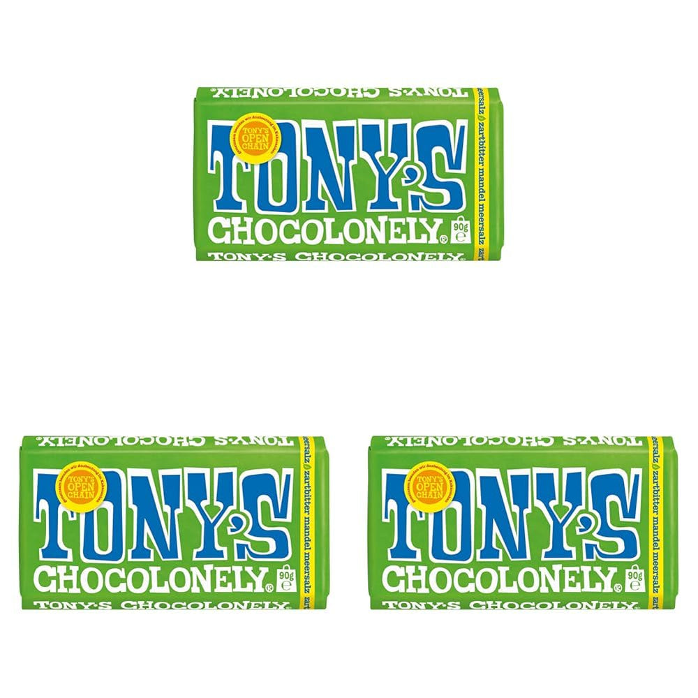 Tony's Chocolonely - Chocolat noir aux amandes et sel marin 90g