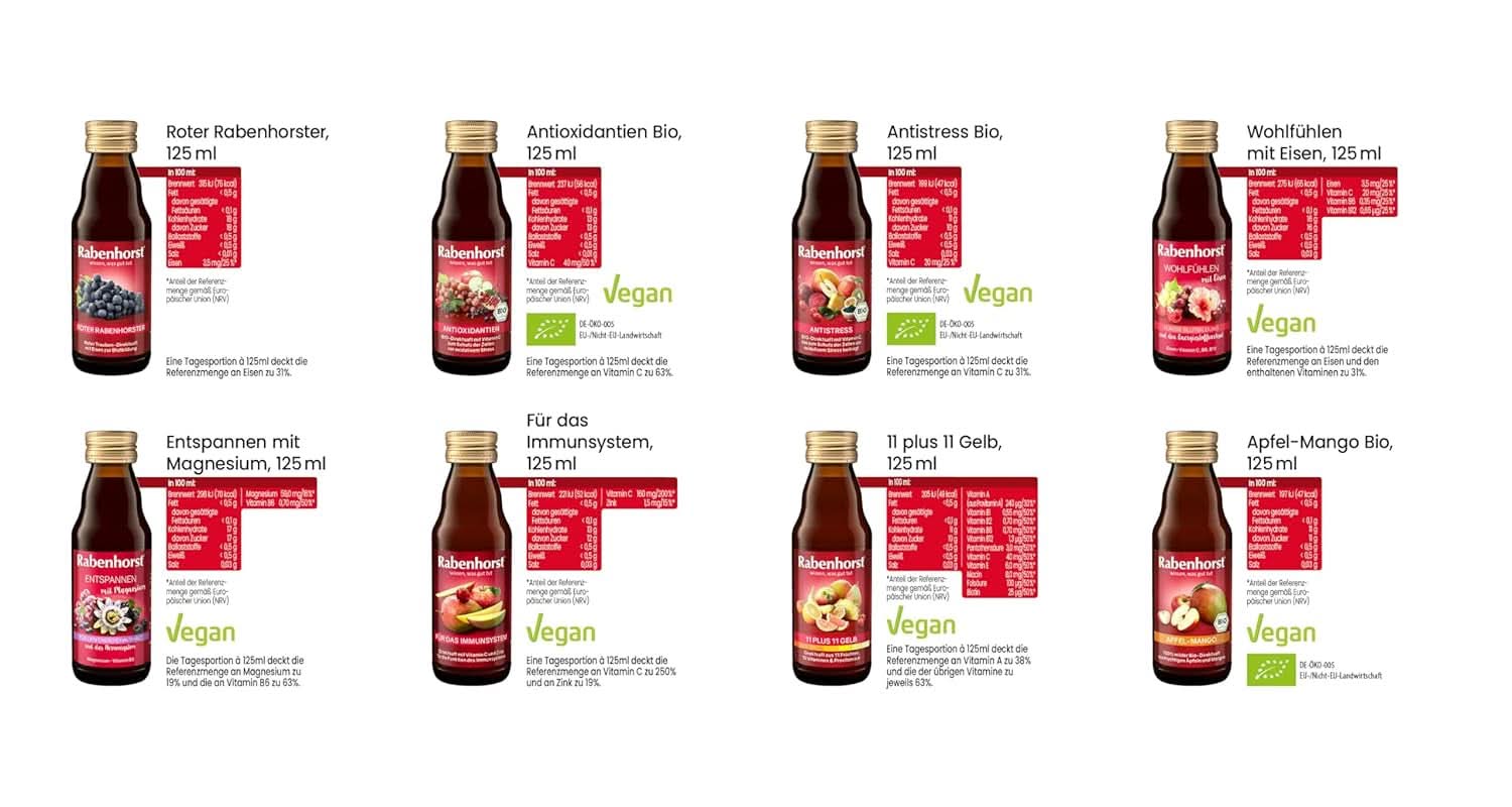 Mini coffret dégustation Rabenhorst, 8 variétés ou 3 bouteilles (24 X 125 ml) Boissons non alcoolisées Naty Shop