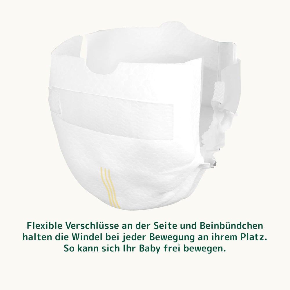 Couches Bambo Nature pour bébés, taille 0 (1-3 kg), 144 pcs, boîte mensuelle | Couches haut de gamme avec protection améliorée contre les fuites | Confort et liberté ultimes pour les nouveau-nés | Couches testées dermatologiquement