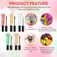 Teinture capillaire temporaire pour enfants, 5 couleurs, Mascara lavable, craie pour Salon de coiffure, boutique Naty