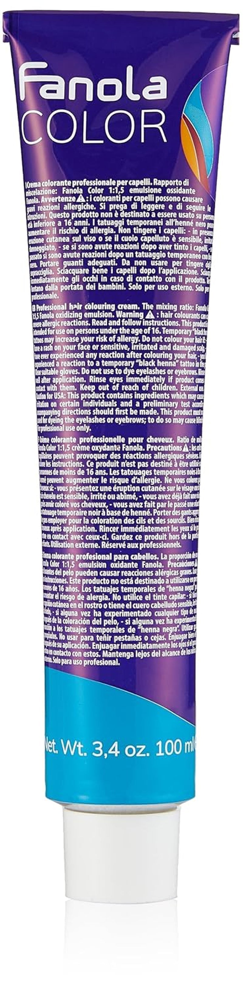 Fanola crema colore Crème colorante 7.0 Blond, 100 ml Teinture capillaire Naty Shop 10.1 Blond cendré platine